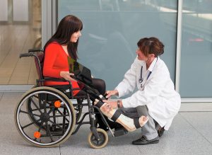 Woman With Leg Cast